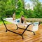 Sorbus Cozy Hammock Bed- Patio Hammock with Stand, Pillow and Storage Pockets- Heavy Duty 500lbs Support- Durable Outdoor Hammock